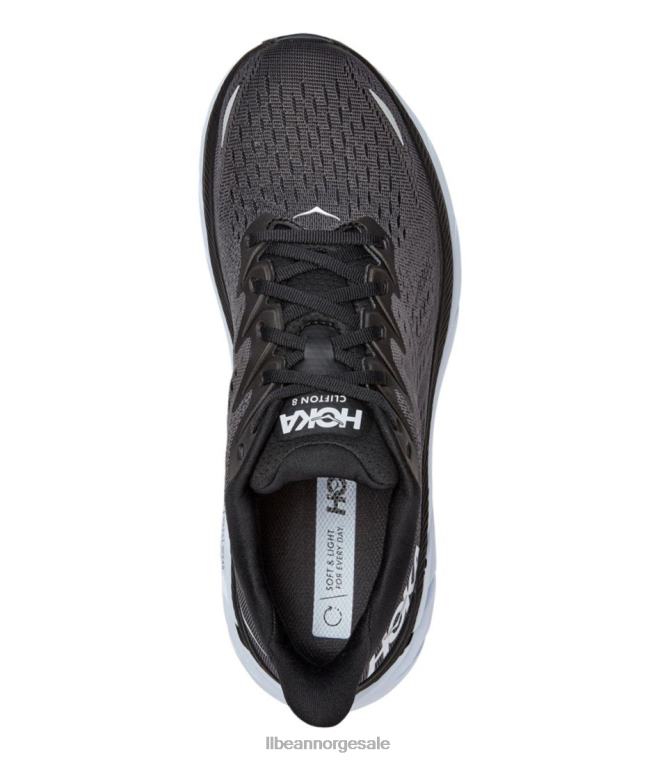 menn hoka clifton 8 løpesko 24VDH1064 L.L.Bean fottøy svart hvit