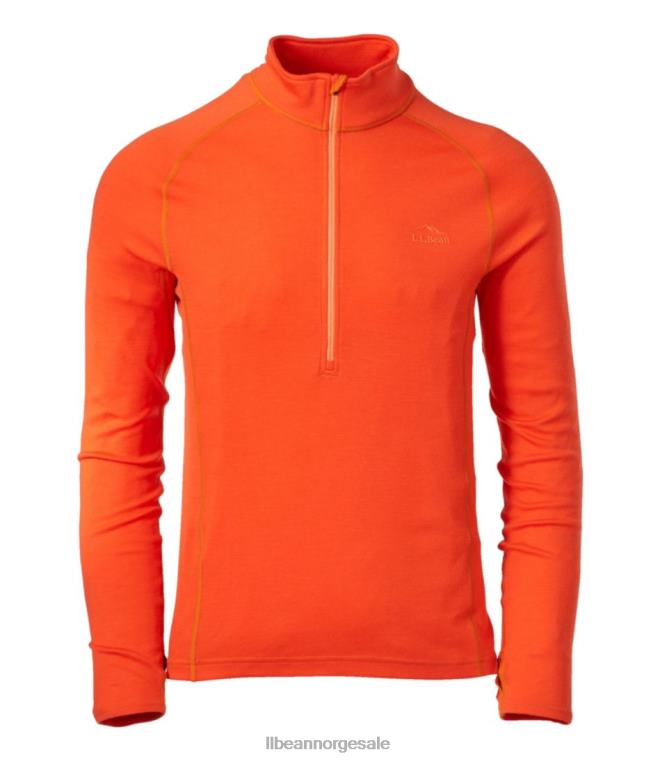 menn cresta midweight 250 kvart glidelås topp 24VDH4960 L.L.Bean klær oransje