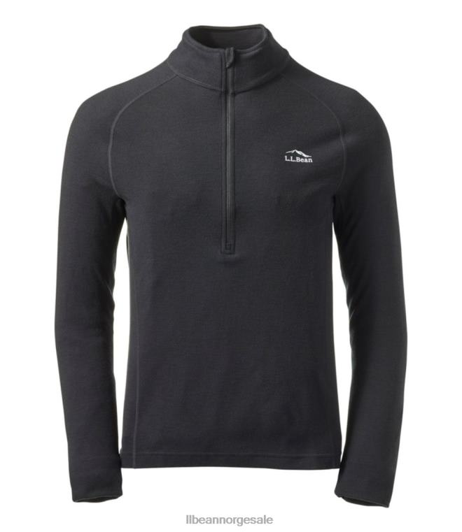 menn cresta midweight 250 kvart glidelås topp 24VDH551 L.L.Bean klær Mørk sort
