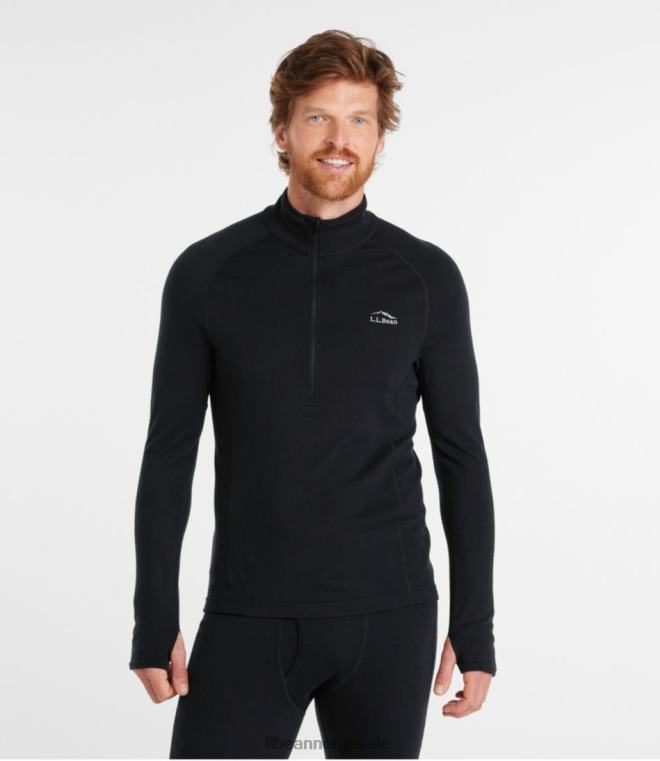 menn cresta midweight 250 kvart glidelås topp 24VDH551 L.L.Bean klær Mørk sort