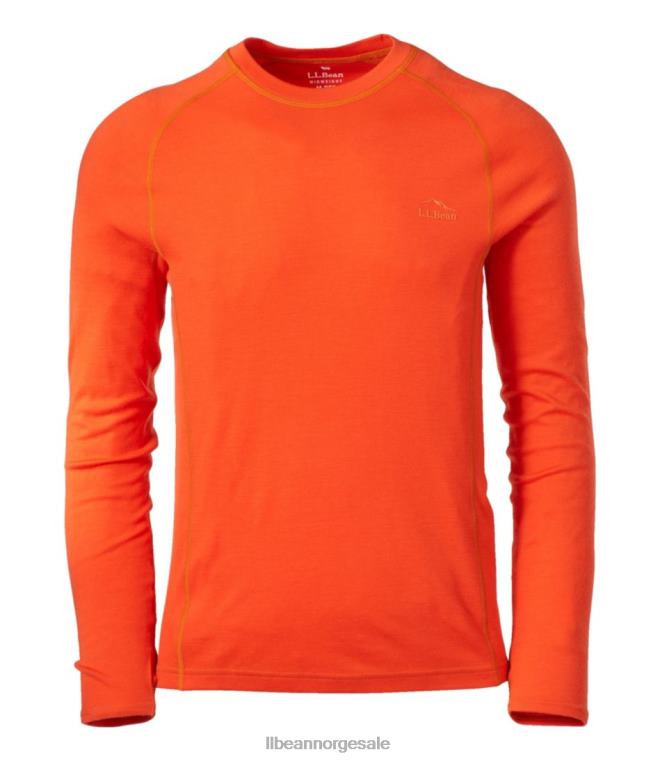 menn cresta ull midweight 250 crew topp 24VDH5028 L.L.Bean klær oransje