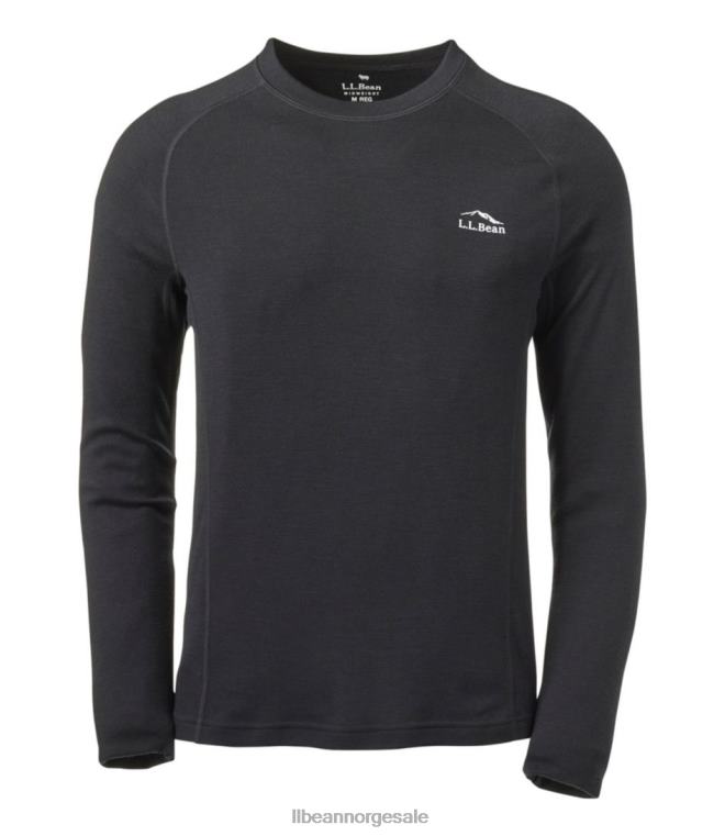 menn cresta ull midweight 250 crew topp 24VDH716 L.L.Bean klær Mørk sort
