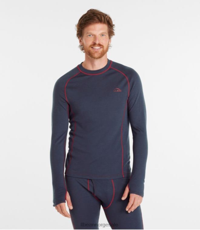 menn cresta ull midweight 250 crew topp 24VDH716 L.L.Bean klær Mørk sort