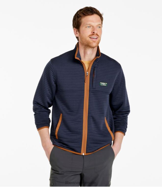 menn airlight strikket full glidelås 24VDH179 L.L.Bean klær mørk blågrønn blå