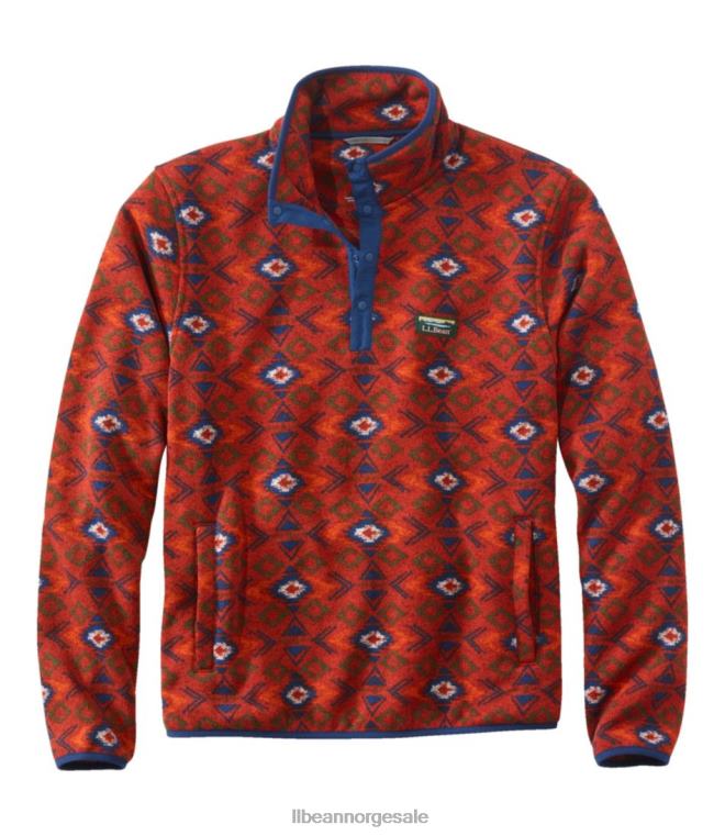 menn genser fleece genser 24VDH6686 L.L.Bean klær lys mahogni geo