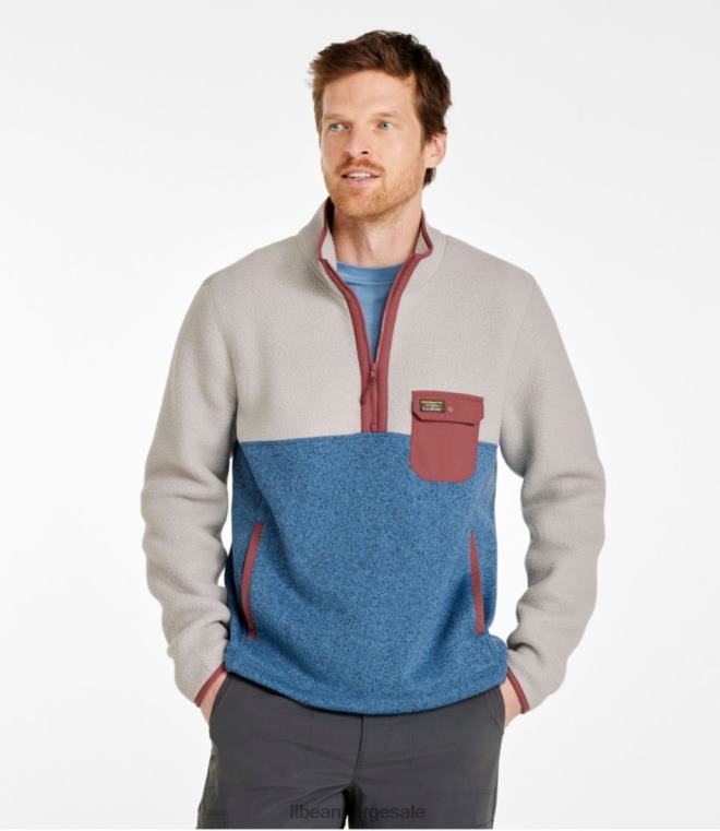 menn genser fleece sherpa hybrid genser 24VDH6685 L.L.Bean klær storm blågrønn/rangeley blå