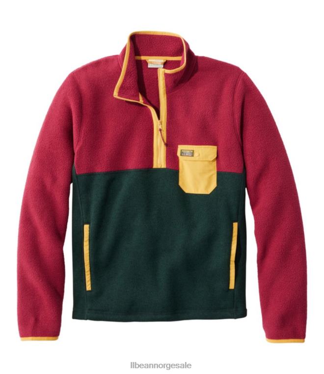 menn genser fleece sherpa hybrid genser 24VDH888 L.L.Bean klær fjellrød/mørk jeger