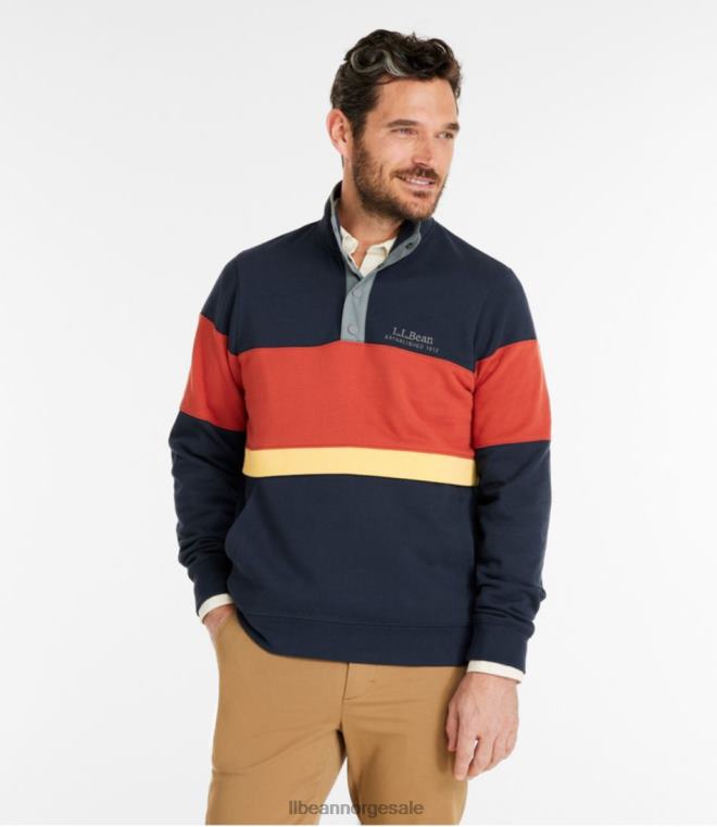 menn genser fra 1912 24VDH550 L.L.Bean klær klassisk marine/rustoransje