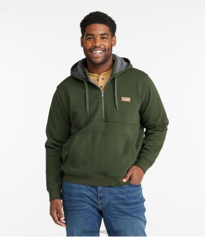 menn katahdin iron works genser med halv glidelås 24VDH3432 L.L.Bean klær skogskygge