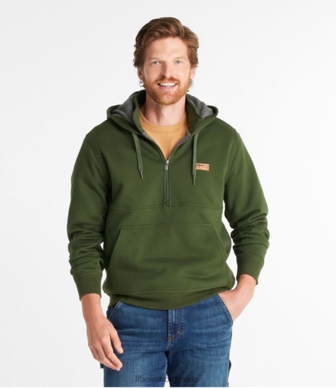 menn katahdin iron works genser med halv glidelås 24VDH4973 L.L.Bean klær blekk svart