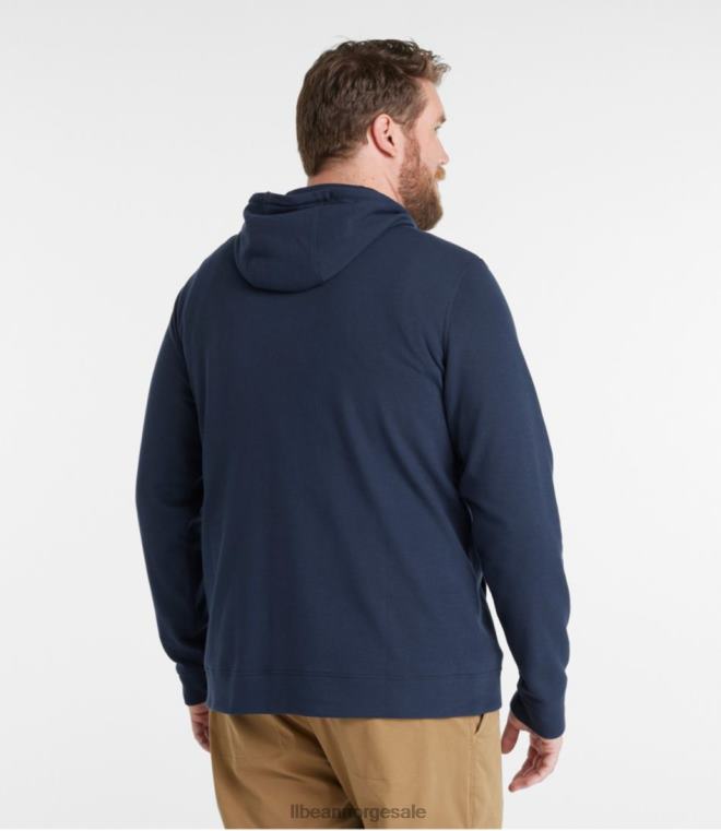 menn komfort stretch pique hettegenser 24VDH393 L.L.Bean klær klassisk marine
