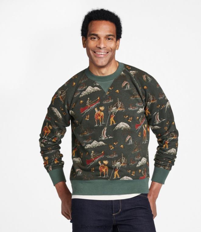 menn signatur arv sweatshirt 24VDH3558 L.L.Bean klær blek oliven camo