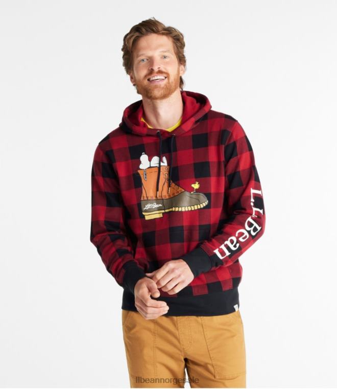menn x peanøtter genser 24VDH640 L.L.Bean klær dyp rød bøffel