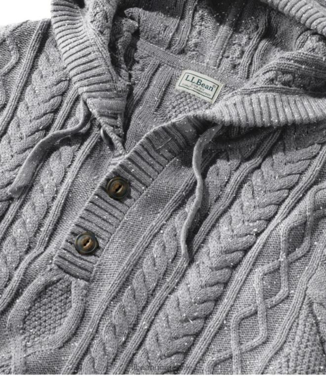 menn Heritage myk bomullsfiskergenser 24VDH5033 L.L.Bean klær grå rullestein