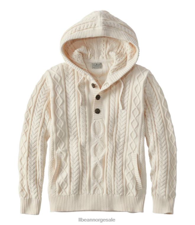 menn Heritage myk bomullsfiskergenser 24VDH6005 L.L.Bean klær krem