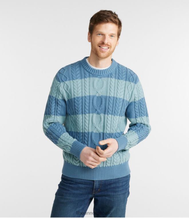 menn Heritage myk bomullsfiskergenser 24VDH631 L.L.Bean klær Bayside blå