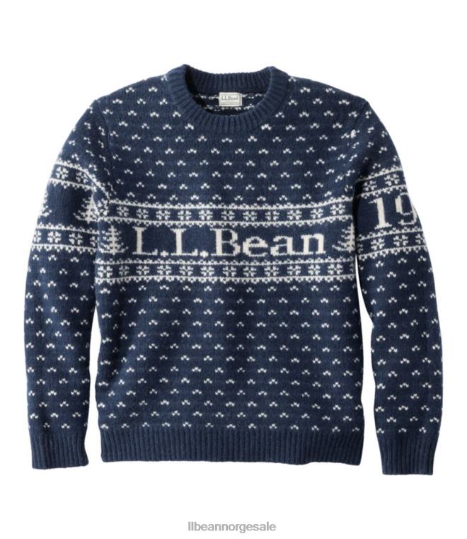 menn klassisk ullgenser 24VDH4959 L.L.Bean klær marinelogo