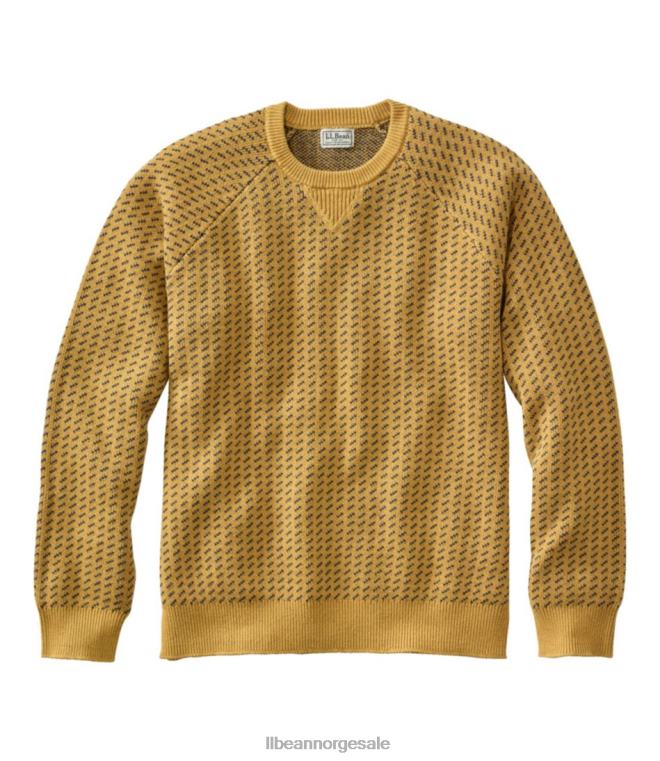 menn ond myk bomull/cashmir genser 24VDH5953 L.L.Bean klær varmt gull fugleblikk