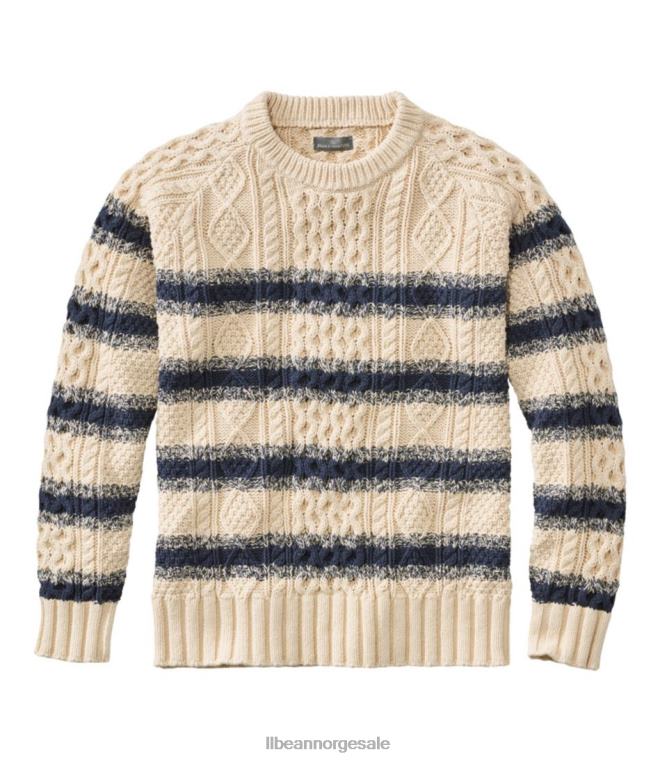 menn signatur fiskegenser i bomull 24VDH646 L.L.Bean klær seilduk stripe