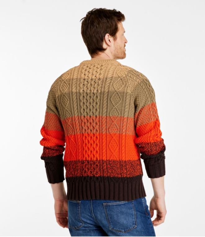 menn signatur fiskegenser i bomull 24VDH646 L.L.Bean klær seilduk stripe