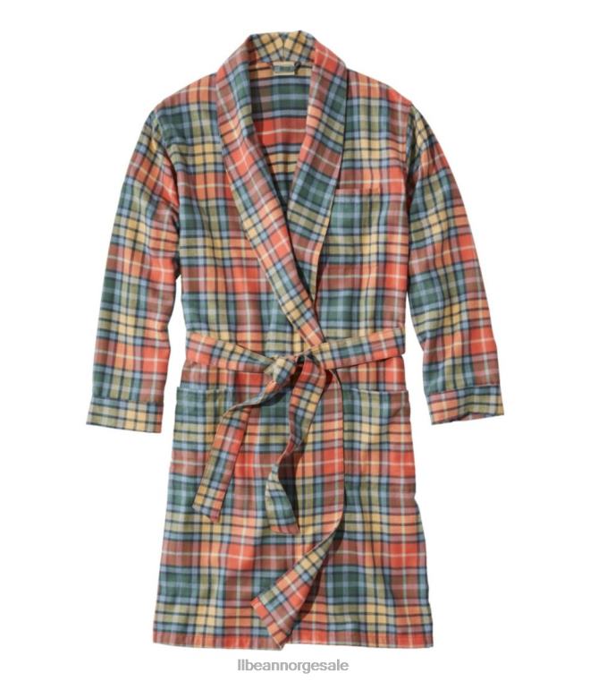 menn skotsk rutete flanell kappe 24VDH4778 L.L.Bean klær vasket Buchanan