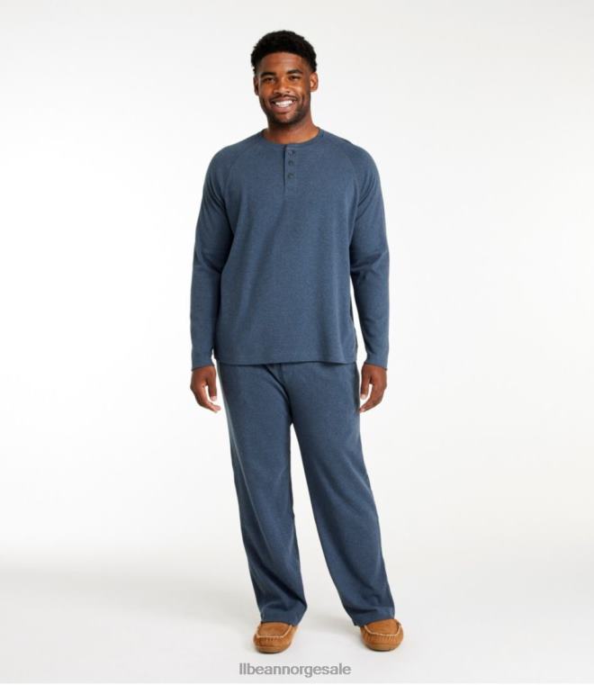 menn bomullstrikket pyjamas 24VDH161 L.L.Bean klær mørkeste brun/havrelyng