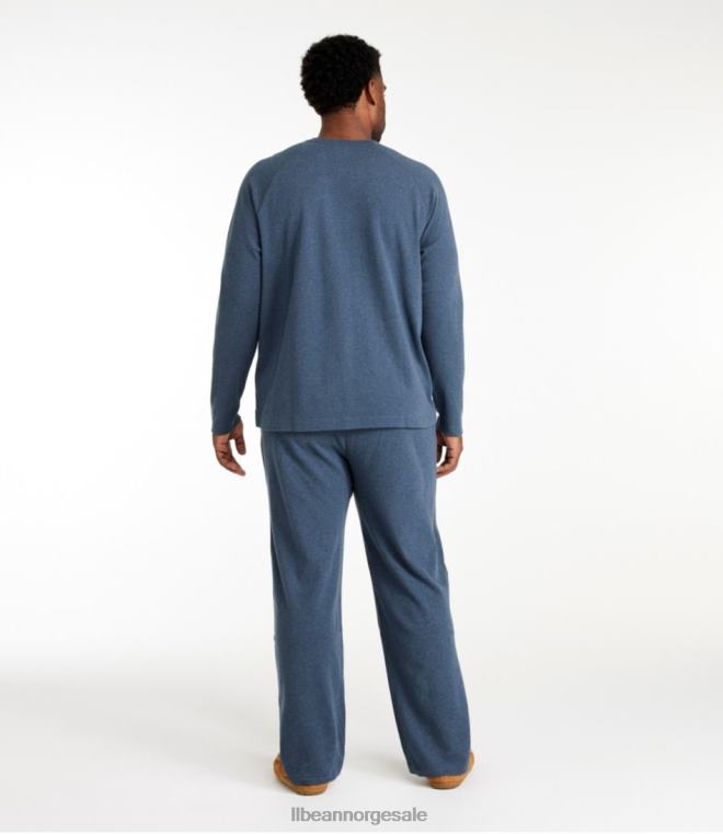 menn bomullstrikket pyjamas 24VDH161 L.L.Bean klær mørkeste brun/havrelyng