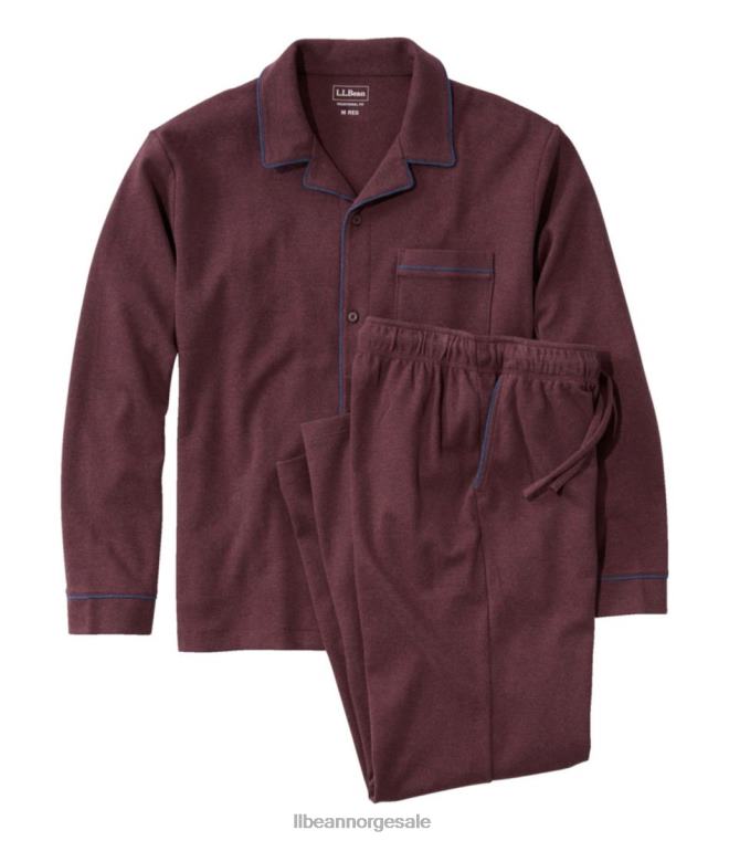 menn bomullstrikket pyjamas 24VDH166 L.L.Bean klær ripslyng