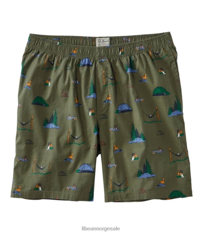 menn komfort stretch vevd soveshorts 24VDH6530 L.L.Bean klær dyp oliven camping