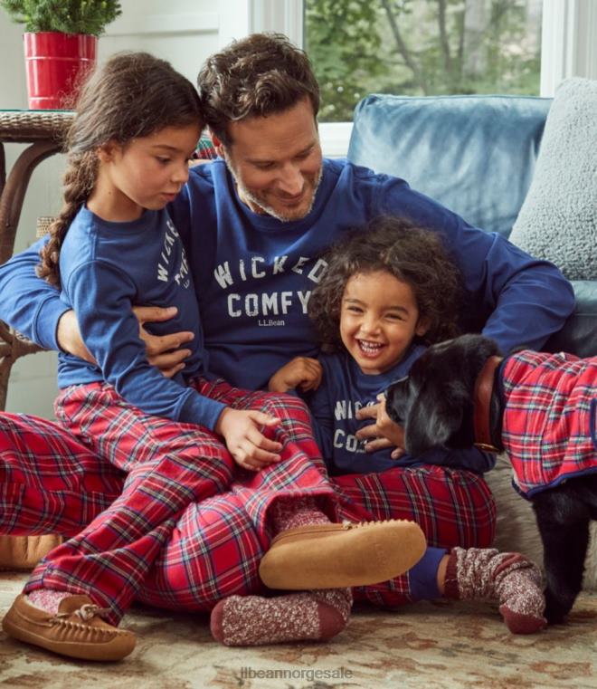 menn leir pj sett 24VDH5933 L.L.Bean klær krem/rødvin landskap
