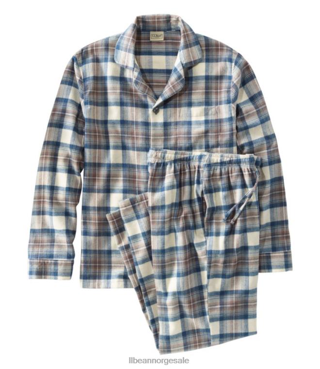 menn skotsk rutete flanell pyjamas 24VDH329 L.L.Bean klær indigo tartan