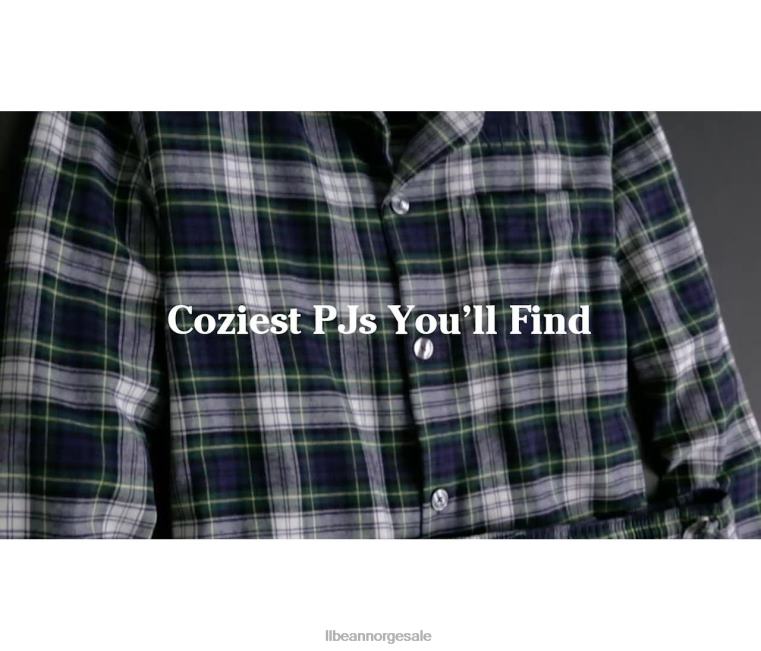 menn skotsk rutete flanell pyjamas 24VDH4812 L.L.Bean klær svart klokke tartan