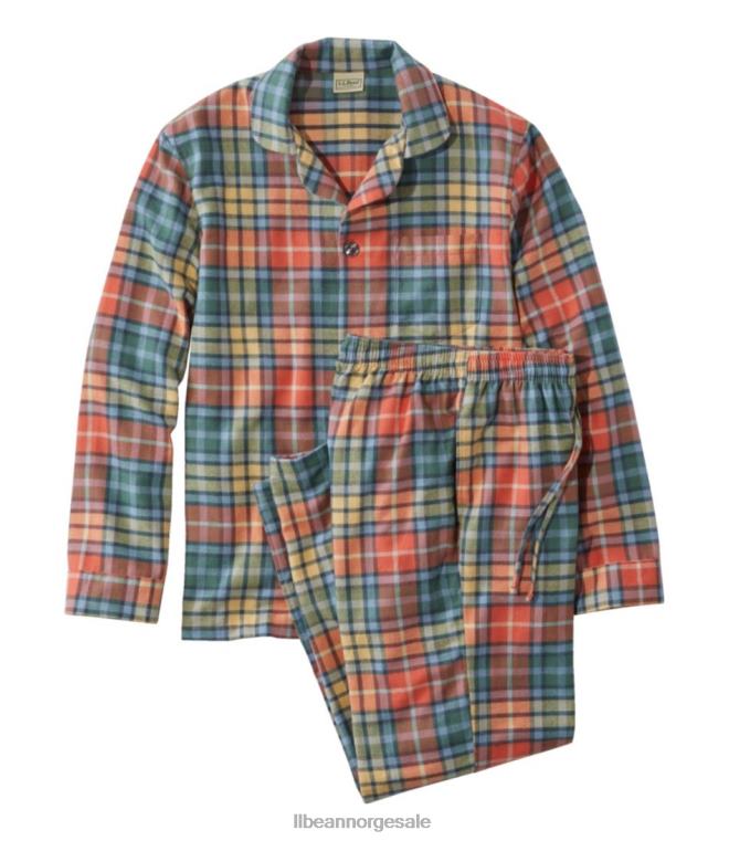 menn skotsk rutete flanell pyjamas 24VDH6543 L.L.Bean klær vasket Buchanan
