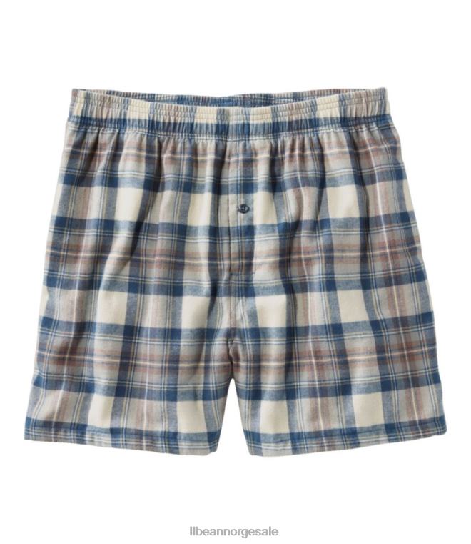 menn skotsk rutete flanellbokser 24VDH3229 L.L.Bean klær indigo tartan
