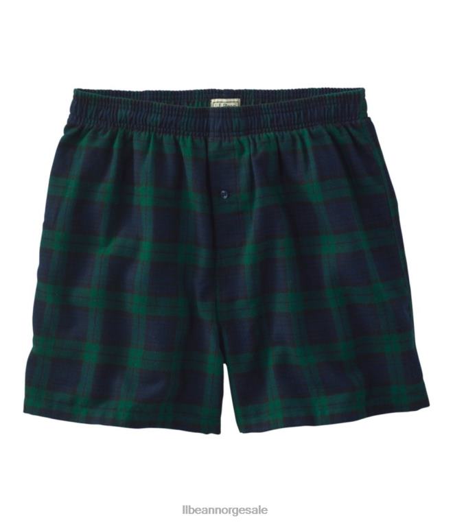menn skotsk rutete flanellbokser 24VDH4823 L.L.Bean klær svart klokke tartan