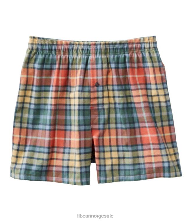 menn skotsk rutete flanellbokser 24VDH6551 L.L.Bean klær vasket Buchanan