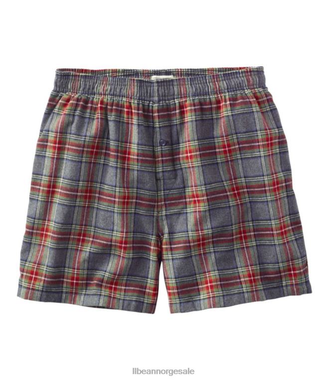 menn skotsk rutete flanellbokser 24VDH6975 L.L.Bean klær grå stewart