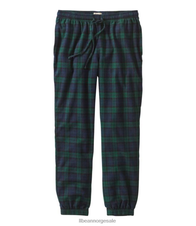menn skotsk rutete joggebukser i flanell 24VDH4924 L.L.Bean klær svart klokke tartan