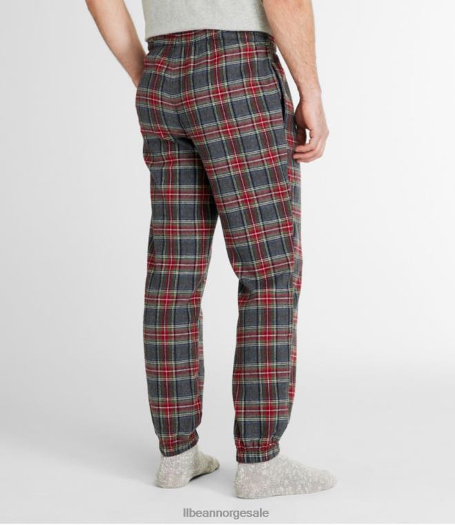 menn skotsk rutete joggebukser i flanell 24VDH4924 L.L.Bean klær svart klokke tartan