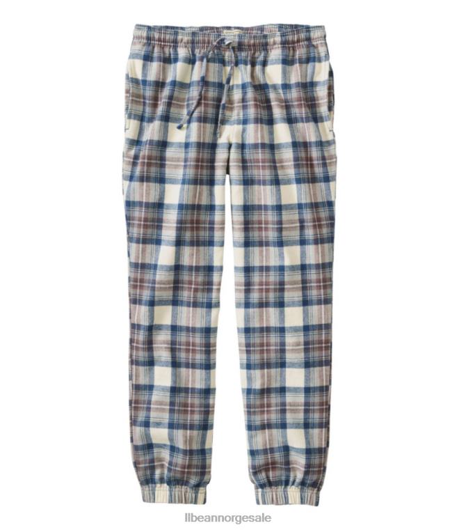 menn skotsk rutete joggebukser i flanell 24VDH494 L.L.Bean klær indigo tartan