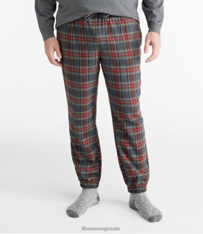 menn skotsk rutete joggebukser i flanell 24VDH494 L.L.Bean klær indigo tartan