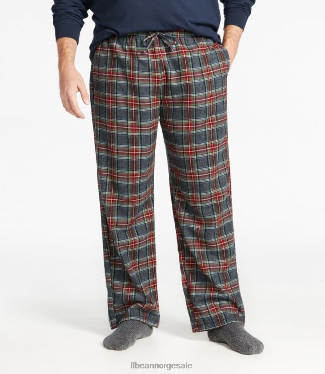 menn skotsk rutete sovebukser i flanell 24VDH269 L.L.Bean klær indigo tartan