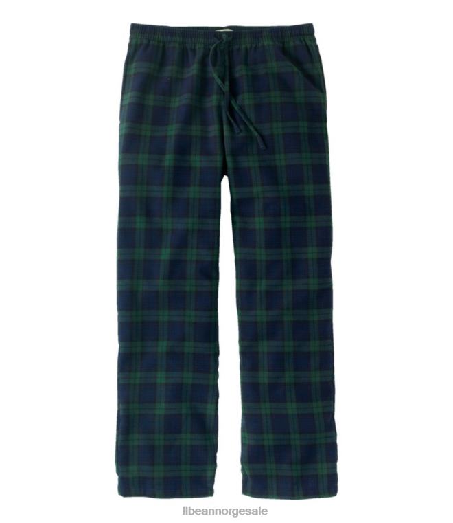 menn skotsk rutete sovebukser i flanell 24VDH4763 L.L.Bean klær svart klokke tartan