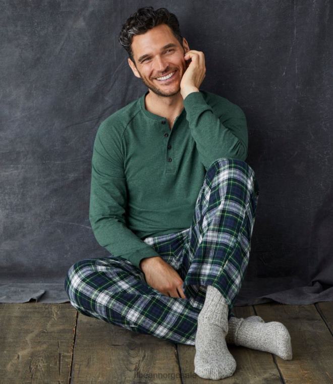 menn skotsk rutete sovebukser i flanell 24VDH4763 L.L.Bean klær svart klokke tartan