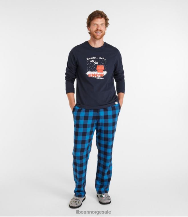 menn x peanøtter camp pj sett 24VDH637 L.L.Bean klær marin blå bøffel