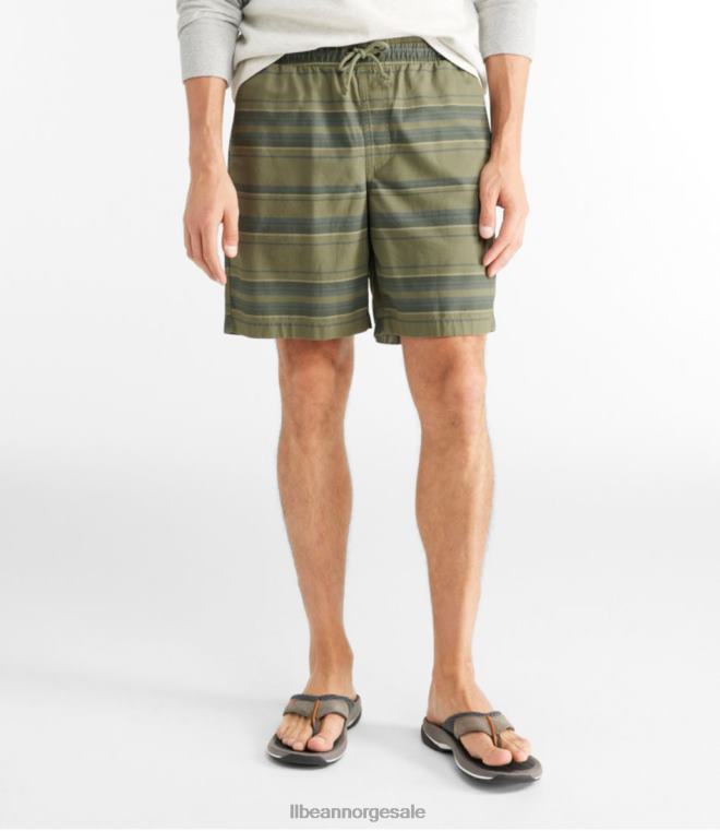 menn dock shorts 24VDH3324 L.L.Bean klær dyp oliven stripe