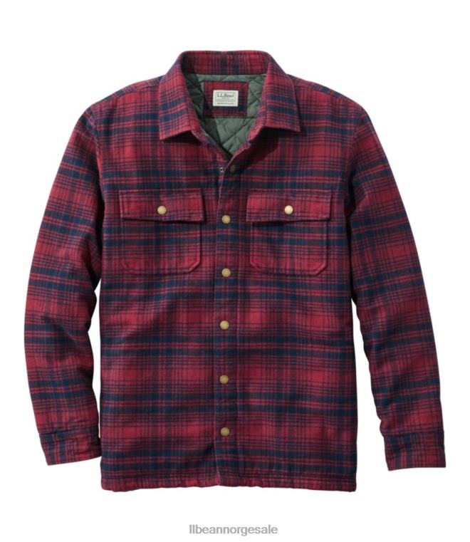 menn primaloft fôret gemseskjorte jac 24VDH783 L.L.Bean klær rødvin