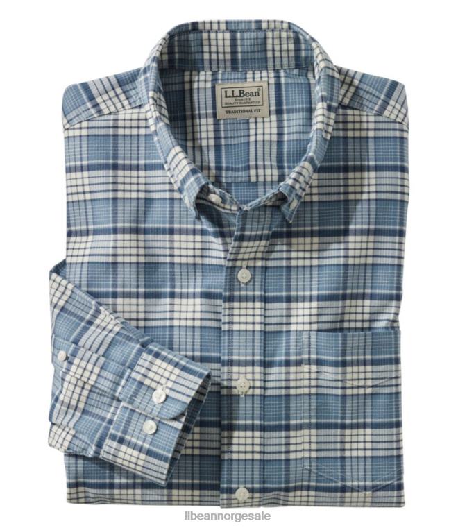 menn komfort stretch oxford skjorte 24VDH3206 L.L.Bean klær Bayside blå