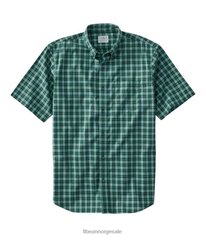 menn rynkefri kennebunk sportsskjorte 24VDH3481 L.L.Bean klær smaragdgran