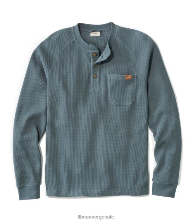 menn bønnebygget vaffel henley 24VDH5932 L.L.Bean klær rangeley blå